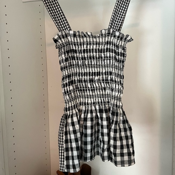 Side party Gingham Smocked Peplum Top - Picture 2 of 2